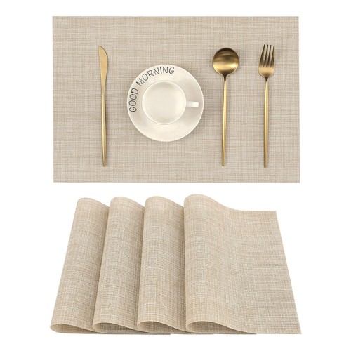 Leetaltree beige placemats - placemats, set