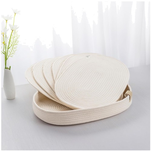 Set white oval placemats - white,