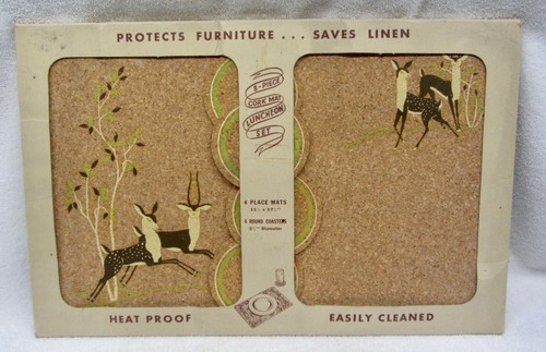 Unused vintage cork placemats - unused,