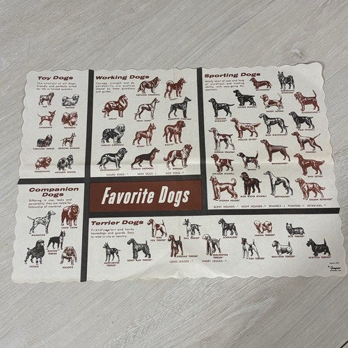 Vintage favorite dogs placemat - vintage,