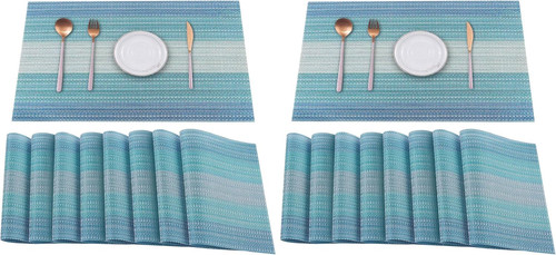 Heloho blue placemats set - blue,