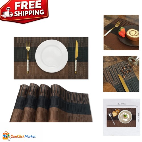 Set brown black table - of,